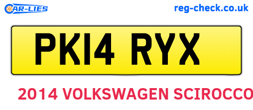 PK14RYX are the vehicle registration plates.