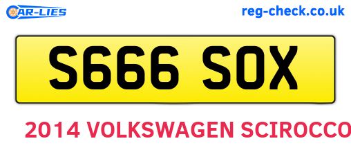 S666SOX are the vehicle registration plates.