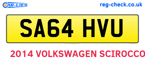 SA64HVU are the vehicle registration plates.