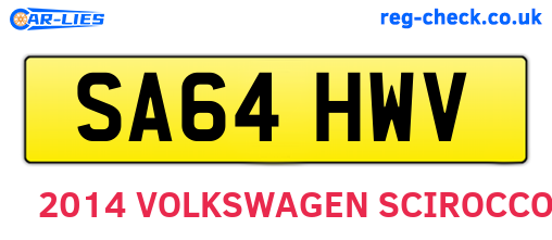 SA64HWV are the vehicle registration plates.