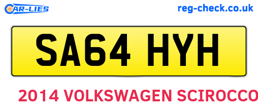 SA64HYH are the vehicle registration plates.