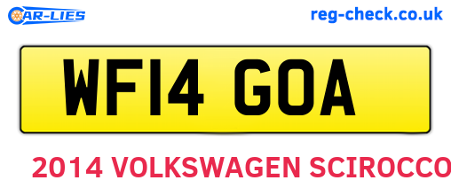 WF14GOA are the vehicle registration plates.
