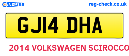 GJ14DHA are the vehicle registration plates.