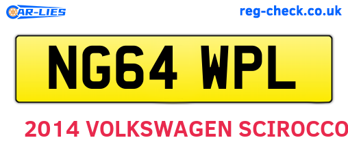 NG64WPL are the vehicle registration plates.