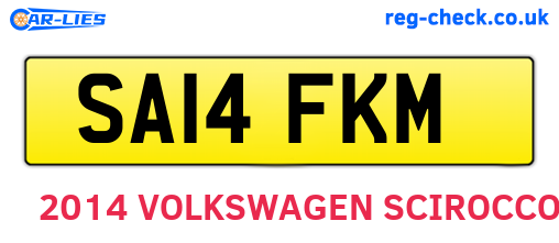 SA14FKM are the vehicle registration plates.