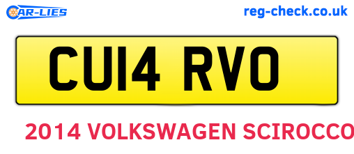 CU14RVO are the vehicle registration plates.