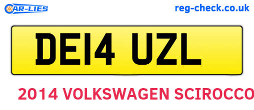DE14UZL are the vehicle registration plates.