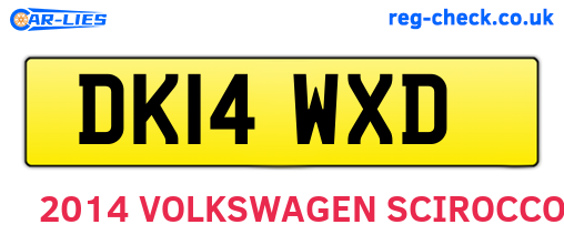 DK14WXD are the vehicle registration plates.