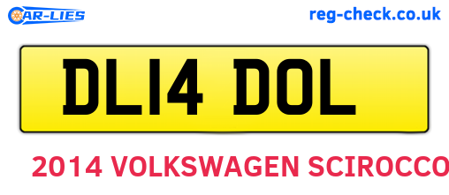 DL14DOL are the vehicle registration plates.