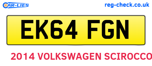 EK64FGN are the vehicle registration plates.
