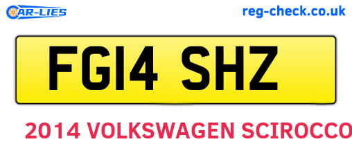 FG14SHZ are the vehicle registration plates.