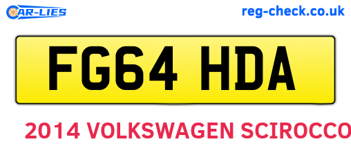 FG64HDA are the vehicle registration plates.