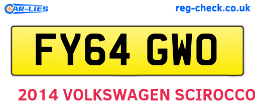 FY64GWO are the vehicle registration plates.