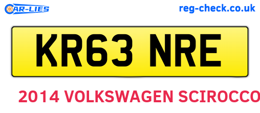 KR63NRE are the vehicle registration plates.