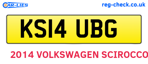KS14UBG are the vehicle registration plates.