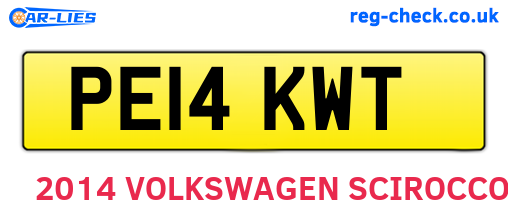 PE14KWT are the vehicle registration plates.