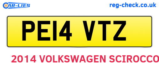 PE14VTZ are the vehicle registration plates.