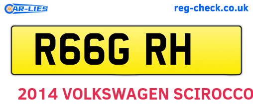 R66GRH are the vehicle registration plates.