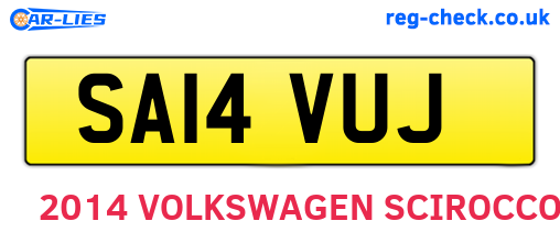 SA14VUJ are the vehicle registration plates.