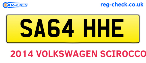SA64HHE are the vehicle registration plates.