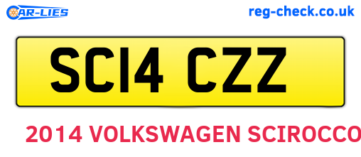 SC14CZZ are the vehicle registration plates.