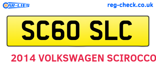 SC60SLC are the vehicle registration plates.