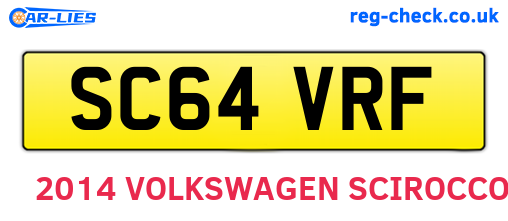 SC64VRF are the vehicle registration plates.