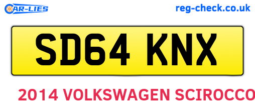 SD64KNX are the vehicle registration plates.