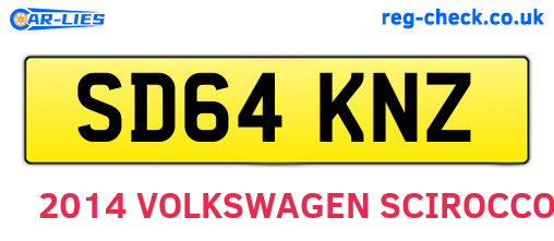 SD64KNZ are the vehicle registration plates.