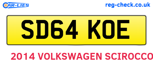 SD64KOE are the vehicle registration plates.