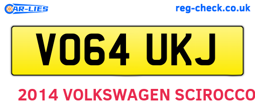 VO64UKJ are the vehicle registration plates.