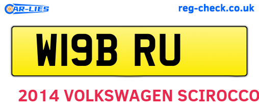 W19BRU are the vehicle registration plates.