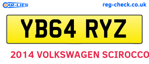 YB64RYZ are the vehicle registration plates.