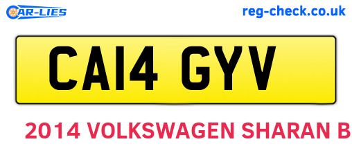 CA14GYV are the vehicle registration plates.