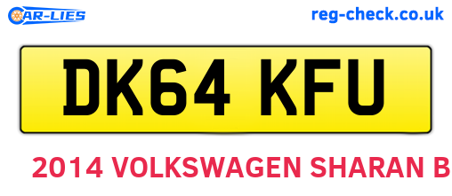 DK64KFU are the vehicle registration plates.