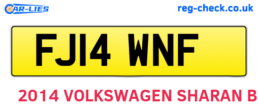 FJ14WNF are the vehicle registration plates.