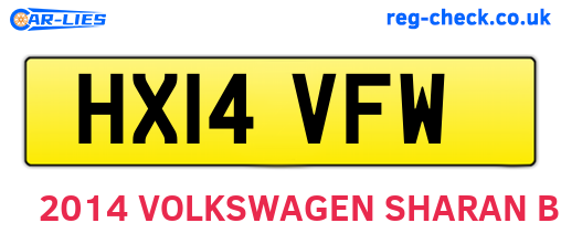 HX14VFW are the vehicle registration plates.