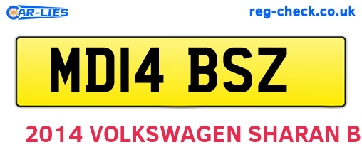 MD14BSZ are the vehicle registration plates.