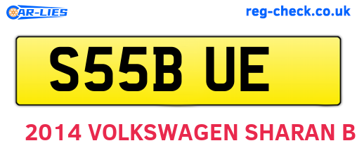 S55BUE are the vehicle registration plates.