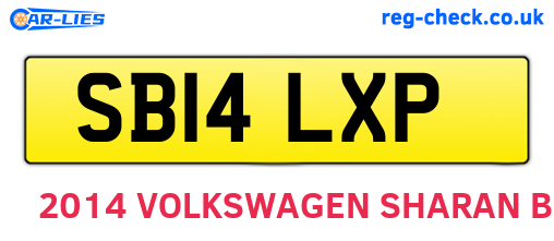 SB14LXP are the vehicle registration plates.