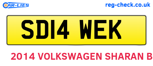 SD14WEK are the vehicle registration plates.