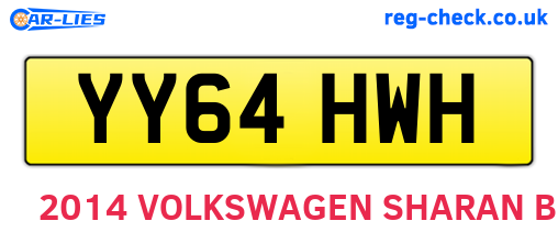 YY64HWH are the vehicle registration plates.