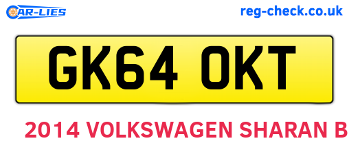 GK64OKT are the vehicle registration plates.