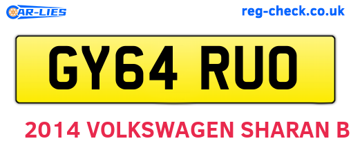GY64RUO are the vehicle registration plates.