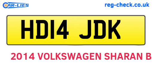 HD14JDK are the vehicle registration plates.