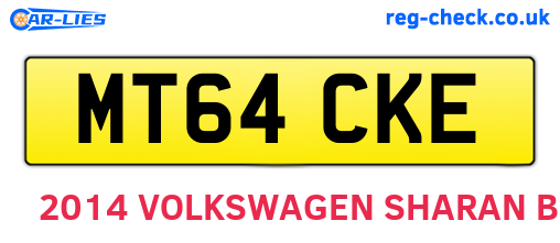 MT64CKE are the vehicle registration plates.