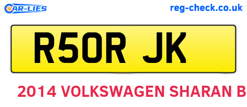 R50RJK are the vehicle registration plates.