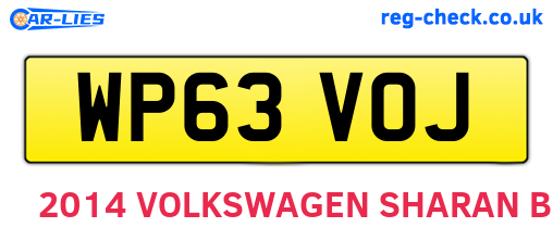 WP63VOJ are the vehicle registration plates.