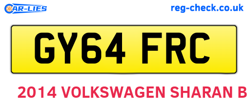 GY64FRC are the vehicle registration plates.