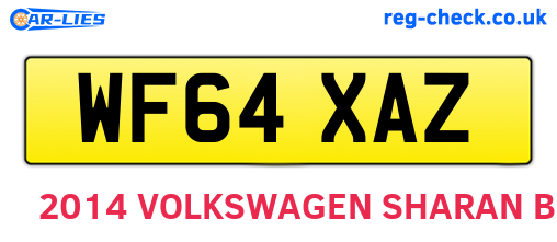 WF64XAZ are the vehicle registration plates.